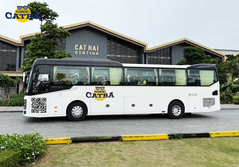 Hanoi to Cat Ba bus with Cat Hai cable car connection