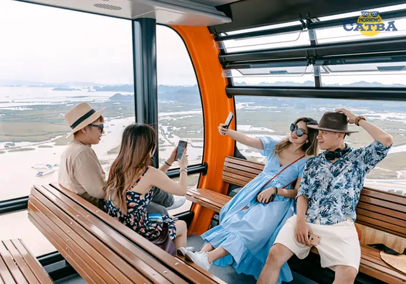 Cáp treo Cát Bà nhìn từ trên cao