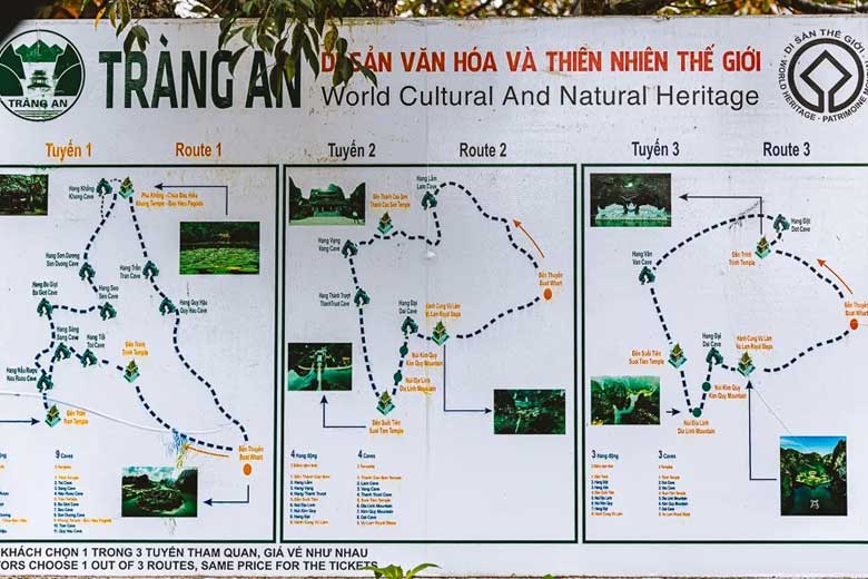 Trang An boat routes