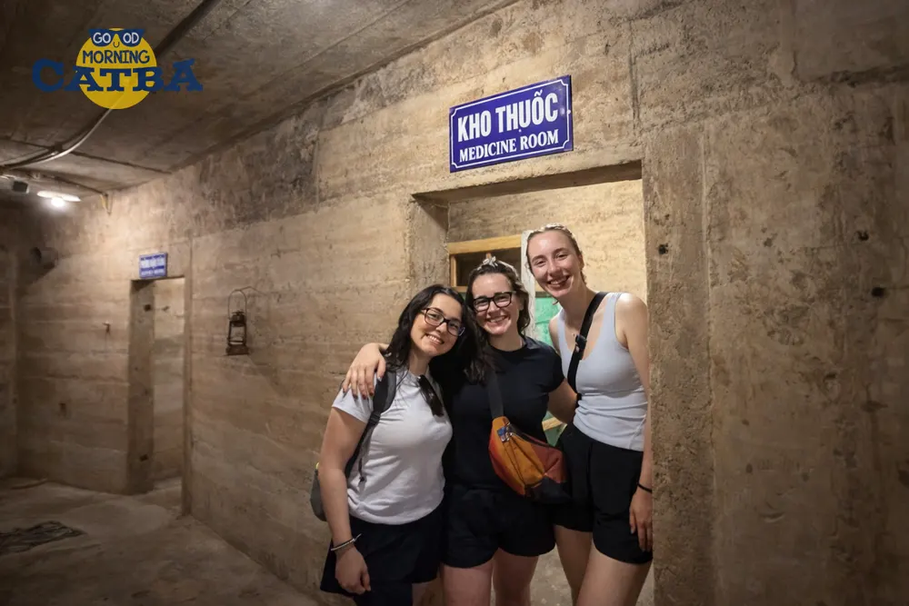 Inside Hospital Cave during Cat Ba 2 days 1 night adventure tour